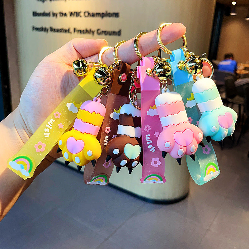 Wholesale Cartoon Cute Cat Claw Silicone Keychain